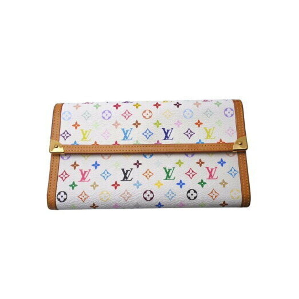 Louis Vuitton Long Wallet Porte Tresor by Takashi White Multicolor